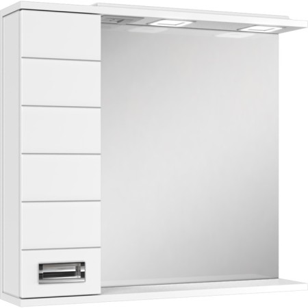 Mirror cabinet for bathroom dominoes Cube 75, with backlight, left
