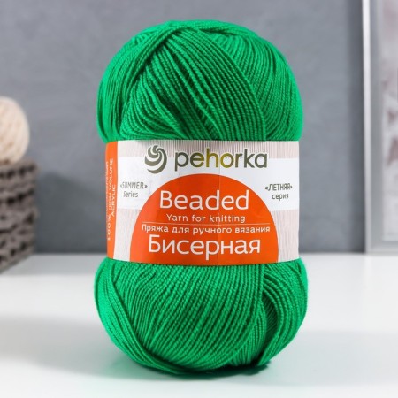Yarn "Bead" 100% acrylic 450m/100g (480-yard. Zelen)