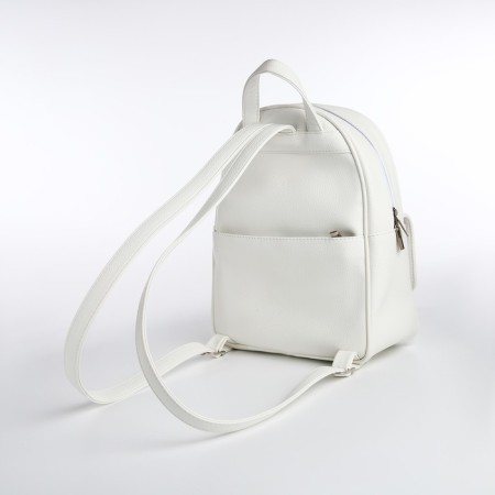 Women's backpack city, Textura, white color-3