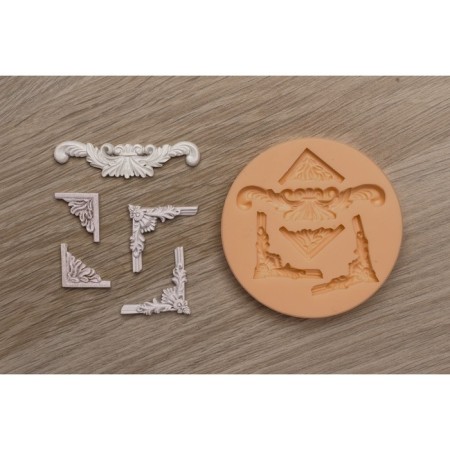Silicone Mold No. 1333 "monograms, corners, borders, stucco molding"