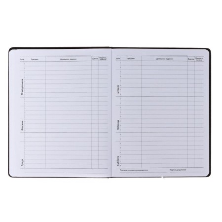 Universal diary for grade 1-11 Hello Girl, hard cover, artificial leather, with foam rubber, liesse, 80 g/m2-6