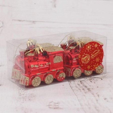 Jewelry decoration "Steam" (set 4 pcs) 6.5x4.5 cm, red-gold-1