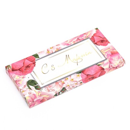 Gift box for tiles of chocolate, without a window "Spring bouquet", 17 x 8 x 1.4 cm-2