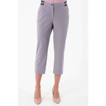 Female trousers, size 48, gray color-2