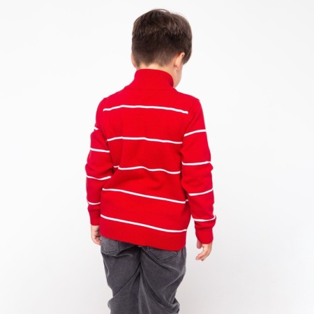 Jumper for the boy, the color is red/color white, height 140 cm (10)-3
