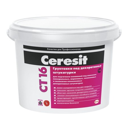 A primer for decorative plaster "Ceresit CT 16", white, 10 l (44 pcs/PAL)