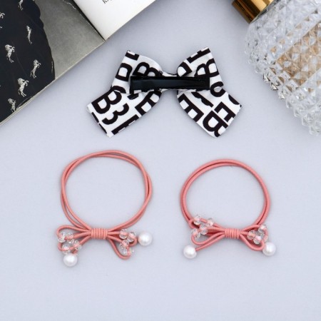 Hair set "Esther" (2 elastic bands, 1 clamp 4 cm) letters shine, mix-2
