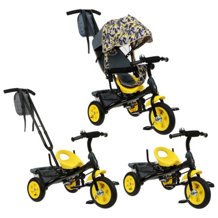 Three -haired bike Vivat 1, Black/yellow abstraction print-1
