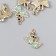 Decor for creativity metal, rhinestones "two swan" gold, green 1.5x1.8 cm