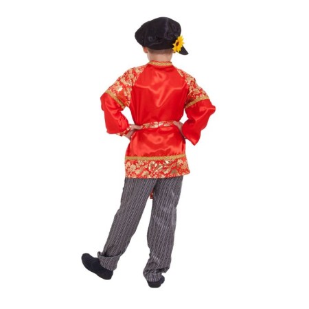 Russian folk costume for the boy "Khokhloma with gold", rr 60, height 116 cm-1