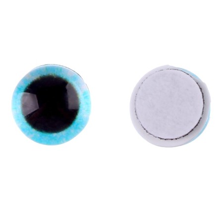 Elose -based eyes, set of 10 pcs., Size 1 pc. - 6 mm, blue color with sparkles