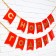 Garland on the tape with embossing "Happy New Year!", Red color, dl. 160 cm