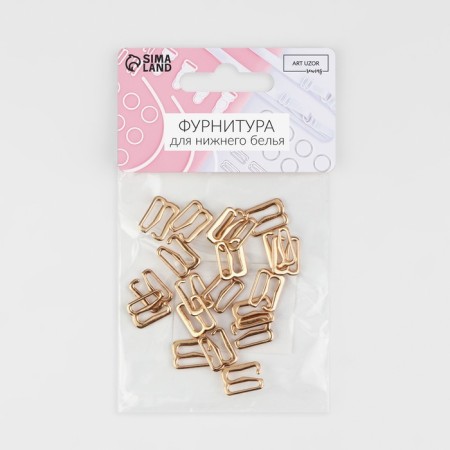 Strege hook, metal, 10 mm, 20 pcs, gold color-2