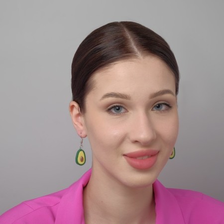 Avocado plastic earrings are large, the color is green-brown-2