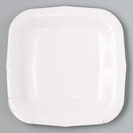 A plate disposable paper square "white", square, 16.5x16.5 cm-1