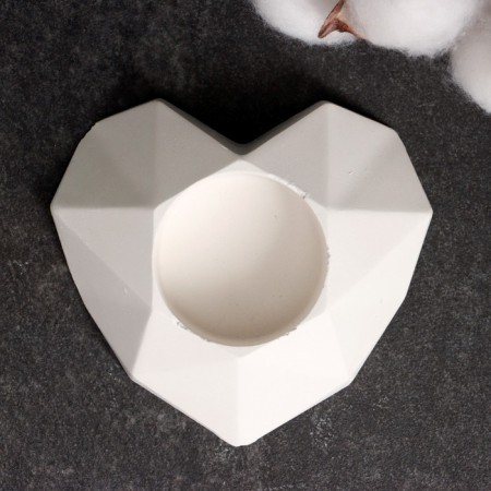 Summary "Polygonal Heart" 8x8x2 cm, white-3