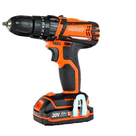 Drill-shuruvumvets Patriot Br201US-H, 20 V, Lion, 2x2 Ah, 30 Nm, shock