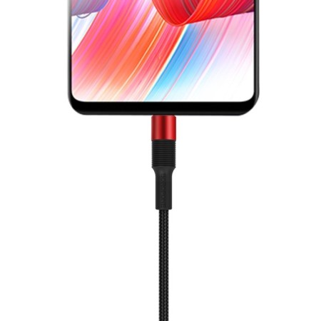 Cable Borofone BX21, MicroUSB - USB, 2.4 A, 1 m, fabric braid, red-3