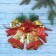 Decoration New Year's "double bell" with flower and twigs, 25x19 cm, golden red