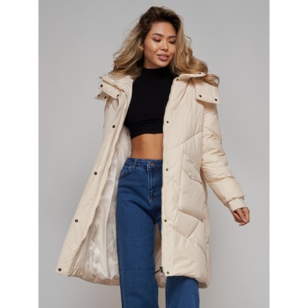 Coat insulated winter female, size 48, beige color-15
