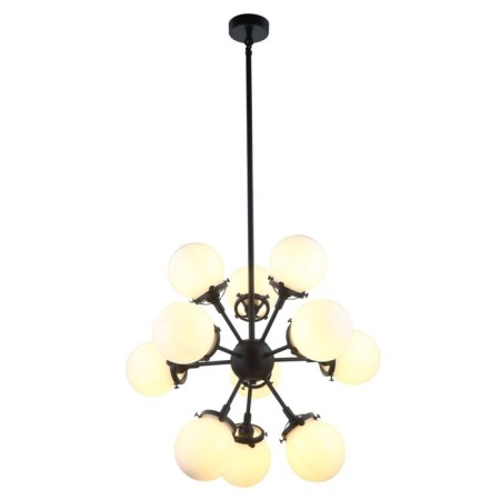 Suspended chandelier Ring 11xe27 40w, size 60x60x75-11 cm, black color-1