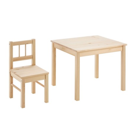 Table and chair set of svala, a massif pine