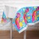 The single tablecloth “Happy Birthday”, unicorn, 180x137 cm, blue