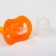 Silicone orthodontic dummy with a holder and cap, from 0 months, color orange