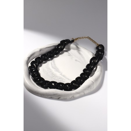 The necklace "chain" diagonal, black color, 45cm-4