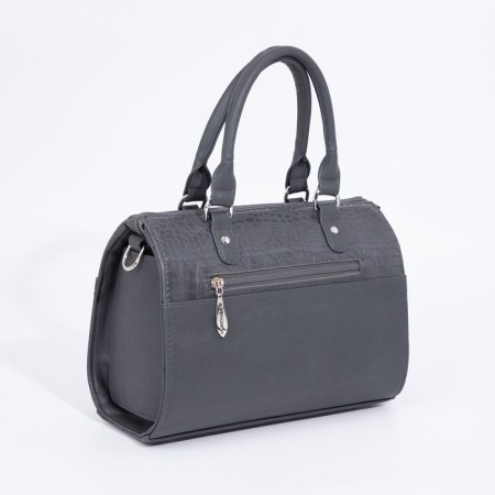 Women's bag El Masta with a zipper, external pocket, long belt, graphite color-1