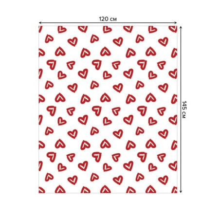 The tablecloth "Drawn Hearts", rectangular, oxford, size 120x145 cm-1