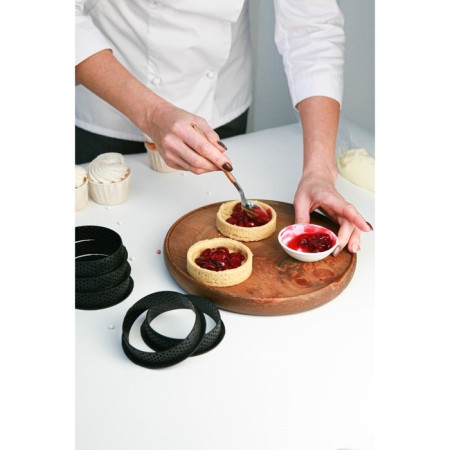 A set of perforated forms for baking shares, internal d = 8 cm, 6 pcs, black color-2
