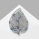 Brooch "Liszt" Pearl side, white blue in silver