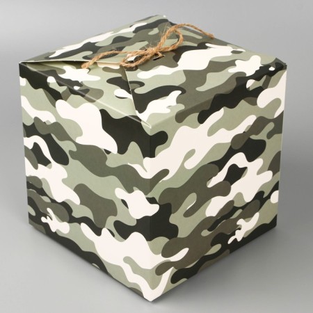 Gift folding box, packaging, Militari, 18 x 18 x 18 cm-1