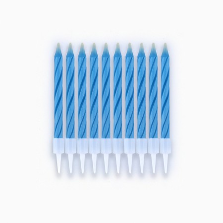 Candles for the cake Undigilated "on your birthday", blue, 10 pcs.-2