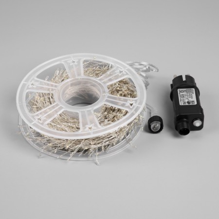 Garland "Mishura" 50 m Rosa, IP44, silver thread, 1500 LED, 8 modes, glow of multi, 36 V-2