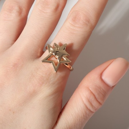 Ring "Stars" trio, color gold, dimensionless-3