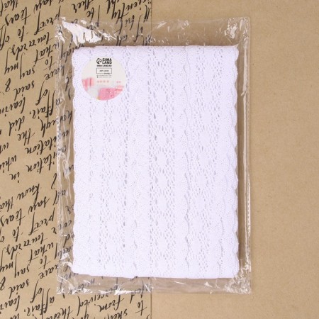 Knitted lace, 50 mm × 10 ± 1 m, white color-3
