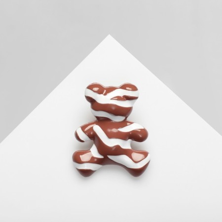 Brooch "Bear" zebra, color brown-white