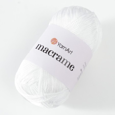 Yarn "Macrame Macrama" 100% polyester 130m/90g (154 white)-2