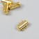 Fastener magnetic two -row metal gold 0.6x1.5 cm
