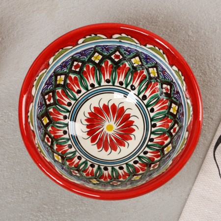 Rishtan ceramics "Patterns" Red, 15.5 cm, average,-1