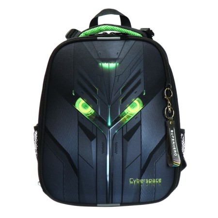 School backpack 38 x 30 x 16 cm, ergonomic back, Stavia "cyber", black-2