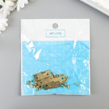 Loop for a casket metal with rounded corners gold set 4 pcs 2.5x2.2 cm-3