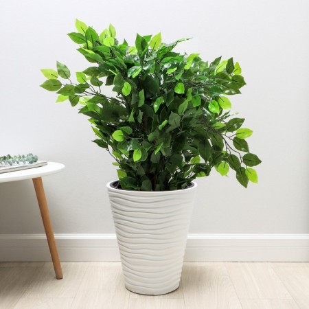 Kashpo for flowers with an insert "Dune", 19.5 l, white color
