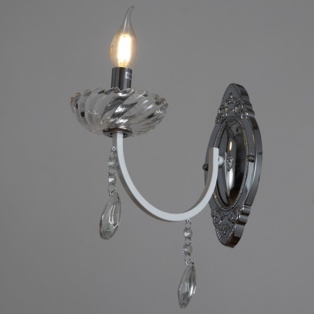Sconces A3808/1W WT+CR white/chrome/Crystal 1x40W E14 26x12x31cm-1