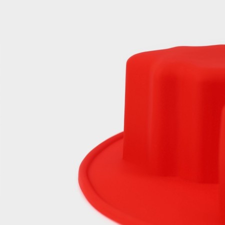 Silicone form for baking the shade "Snowflake", 23 × 3.5 cm, red color-5