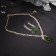 Set 2 objects: earrings, necklace “Phoenix” drop, white-idle color in gold, 35cm
