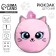 Baby plush backpack for a girl, round "kitten", 18 × 18 cm