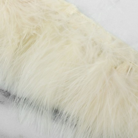 Braid with feathers Marabu, 8-10 cm, 5 ± 0.5 m, beige color-3